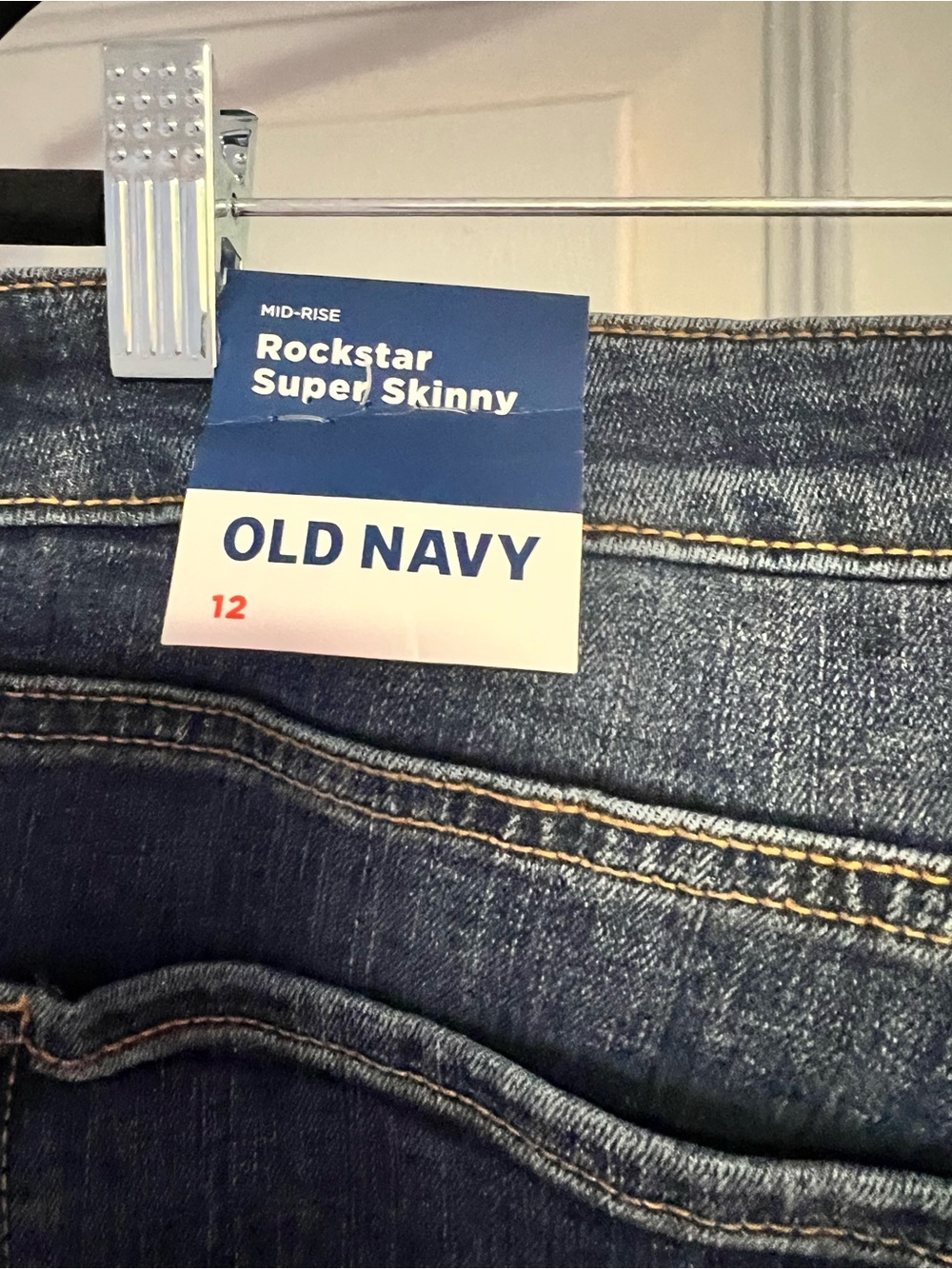 Old Navy Dark Distressed Rockstar Super Skinny Jeans - Picture 6 of 9